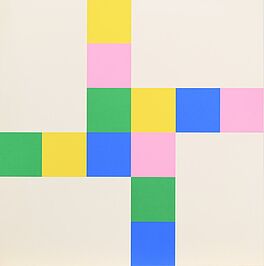 Richard Paul Lohse - 2 + 2 gleiche verschraenkte Farbrhythmen an 4 weissen Feldern Rosa, 62313-313, Van Ham Kunstauktionen