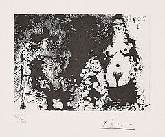Pablo Picasso - Homme a la Pipe assis Maja et Celestine, 75531-2, Van Ham Kunstauktionen