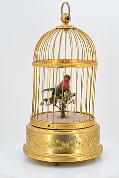 Zwei Singvogelautomaten in Form von Vogelbauern, 73179-2, Van Ham Kunstauktionen