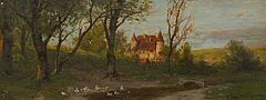 August Splitgerber - Bachlauf mit Enten vor einem Schloss, 75492-4, Van Ham Kunstauktionen