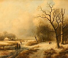 Klever Schule - Winterlandschaft  mit Personen auf dem Eis, 73137-4, Van Ham Kunstauktionen