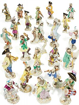 Meissen - 22 Figuren aus der Affenkapelle, 59648-1, Van Ham Kunstauktionen