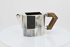 Wohl Belgien - Fuenfteiliges Art Deco Kaffee- und Teeservice mit facettiertem Korpus, 73549-19, Van Ham Kunstauktionen