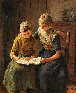 Bernard Jean Corneille Pothast - Interieur mit zwei lesenden Mädchen, 80707-6, Van Ham Kunstauktionen