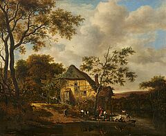 Daniel Schellinks - Waldlandschaft mit Faehrboot, 80762-1, Van Ham Kunstauktionen