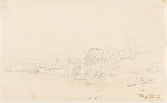 Carl Spitzweg - Bootsschuppen am Seeufer, 75390-12, Van Ham Kunstauktionen