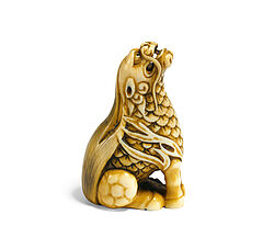 Netsuke eines heulenden Kirin, 66362-4, Van Ham Kunstauktionen