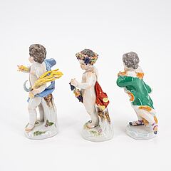 Meissen - Drei Amoretten als Allegorien der Jahreszeiten Sommer Herbst und Winter, 76933-13, Van Ham Kunstauktionen