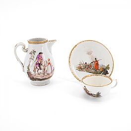Meissen - Kanne Tasse und Untertasse mit Schlachtendarstellungen, 76821-195, Van Ham Kunstauktionen