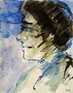 Emil Nolde - Frauenkopf im Profil nach links, 80656-2, Van Ham Kunstauktionen