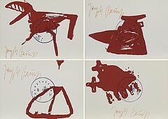 Joseph Beuys - Konvolut von 6 Postkarten Aus Zeichen fuer den Braunraum, 65546-349, Van Ham Kunstauktionen