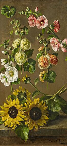 Friedrich van den dAE Daele - Blumenstudie mit Sonnenblumen und Stockrosen, 60494-2, Van Ham Kunstauktionen