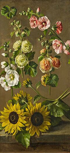 Friedrich van den dAE Daele - Blumenstudie mit Sonnenblumen und Stockrosen, 60494-2, Van Ham Kunstauktionen