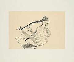 Cornelia Schleime - Ohne Titel Maedchen auf dem Stuhl, 69000-178, Van Ham Kunstauktionen