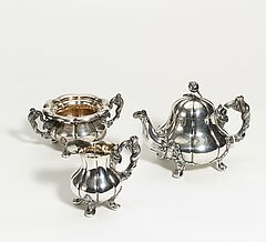 Deutschland - Dreiteiliges Kaffeeservice mit figuerlichen Handhaben, 69948-5, Van Ham Kunstauktionen