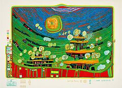 Friedensreich Hundertwasser - The houses are hanging underneath the meadows, 58084-1, Van Ham Kunstauktionen