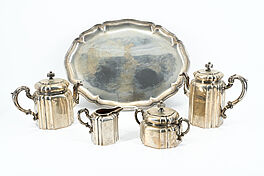 Deutschland - Vierteiliges Kaffee- und Teeservice und Tablett, 75502-19, Van Ham Kunstauktionen