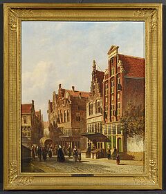 Petrus Gerardus Vertin - Sommerliche Strassenszene in einer hollaendischen Stadt, 73086-1, Van Ham Kunstauktionen