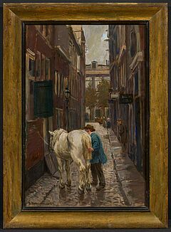 Friedrich Kallmorgen - Schimmel in einer Amsterdamer Gasse, 76883-1, Van Ham Kunstauktionen