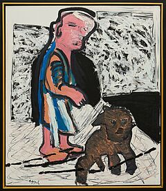 Karel Appel - Woman with dog I, 75385-11, Van Ham Kunstauktionen