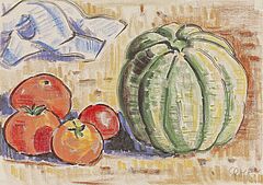 Karl Schmidt-Rottluff - Stillleben mit Kuerbis und Tomaten, 69637-6, Van Ham Kunstauktionen