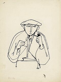 Karl Hofer - Raucher, 56227-2, Van Ham Kunstauktionen