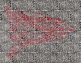Thomas Bayrle - Komposition A schwarzrot, 68212-1, Van Ham Kunstauktionen