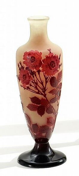Emile Galle - Grosse Vase mit Rosendekor, 56049-29, Van Ham Kunstauktionen