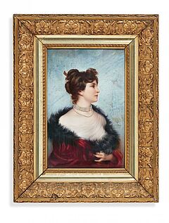 KPM - Bildnis einer Dame mit Pelz und Perlencollier, 60199-5, Van Ham Kunstauktionen