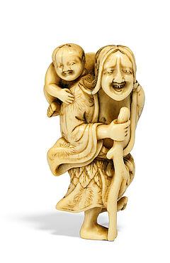 Netsuke Yamamba mit dem Kintaro-Knaben, 66362-50, Van Ham Kunstauktionen