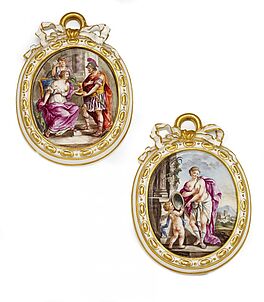 Hoechst - Paar Medaillons mit mythologischen Darstellungen, 58116-40, Van Ham Kunstauktionen