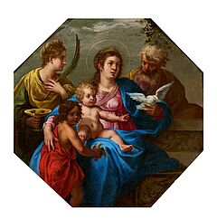 Franzoesische Schule - Die Heilige Familie mit dem Johannesknaben und der Heiligen Lucia, 73477-1, Van Ham Kunstauktionen