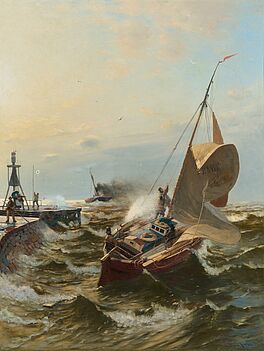 Heinrich Petersen-Angeln - Hafeneinfahrt im Sturm, 75878-1, Van Ham Kunstauktionen