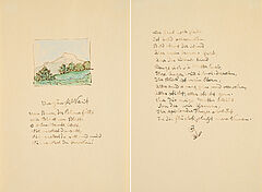 Hermann Hesse - Autograph des Gedichts Vergaenglichkeit mit Landschaftsvignette, 80341-3, Van Ham Kunstauktionen