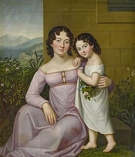 Deutscher Meister - Mutter und Tochter vor suedamerikanischer Landschaft, 58675-1, Van Ham Kunstauktionen