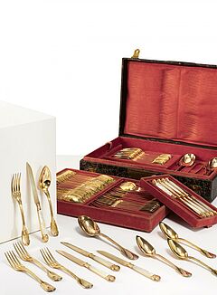 Paris - Vermeil Dessertbesteck in Lederkasten, 79531-2, Van Ham Kunstauktionen