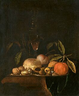 Juriaen van Streek - Stillleben mit einem glaesernen Deckelpokal sowie Orange Walnuessen und Brot auf einer Silberschale, 81357-3, Van Ham Kunstauktionen