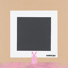 NOT BY BANKSY BY NOT NOT BANKSY STOT21STCPLANB - Pink Bunny with Black Square, 66455-1, Van Ham Kunstauktionen