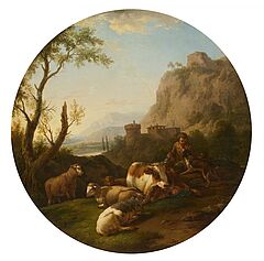 Italienische Schule - Hirtenjunge mit seinen Tieren, 76514-4, Van Ham Kunstauktionen