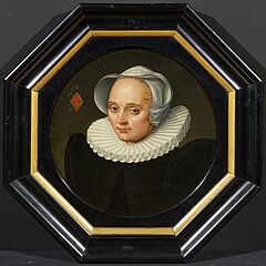 Niederlaendische Schule - Portrait der Anna van Oudewater, 69755-1, Van Ham Kunstauktionen