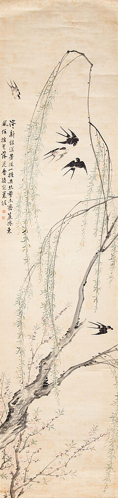 Naiqi Zhang - Schwalben mit Weiden im Fruehling, 65681-8, Van Ham Kunstauktionen
