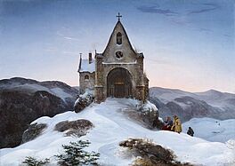 Ernst Ferdinand Oehme - Bergkapelle im Winter, 53663-1, Van Ham Kunstauktionen