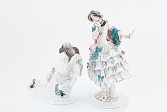 Meissen - Pierrot und Chiarina aus dem Russischen Ballett, 75074-73, Van Ham Kunstauktionen