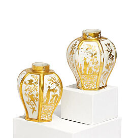 Meissen - Zwei Teedosen mit Goldchinesen, 76821-59, Van Ham Kunstauktionen
