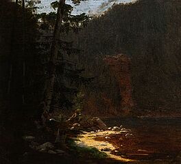 Carl Spitzweg - Felsenschlucht mit Bachlauf in der Naehe von Lenggries, 15455-15, Van Ham Kunstauktionen