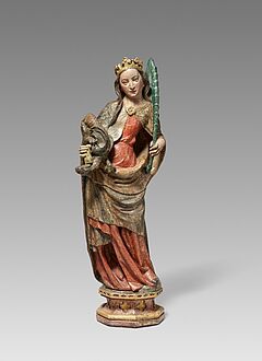 Oesterreichische Schule - Heilige Margaretha mit dem Drachen auf einem achteckigen Postament, 81735-1, Van Ham Kunstauktionen