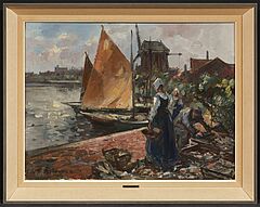 Hans Jörg Wagner - Fischhändler an einem holländischen Hafen, 82161-1, Van Ham Kunstauktionen