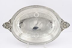 Maison Odiot - Ovale Anbietschale mit Lorbeer und Muschelornament, 69591-16, Van Ham Kunstauktionen