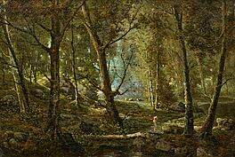 Gustave Mascart - Sommerliche Waldlandschaft mit Hirtin am Bach, 60201-15, Van Ham Kunstauktionen