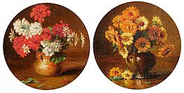 Zwei Gemälde: Chrysanthemen / Geranien, 81233-23, Van Ham Kunstauktionen